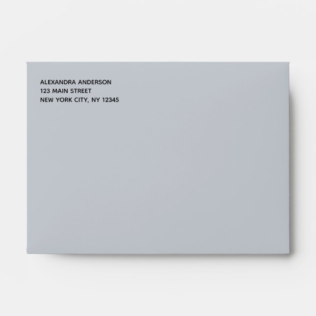 Dusty Blue Simple Minimalist Coloured Envelope (Front)