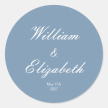 Dusty Blue Simple Minimalistic Wedding Sticker