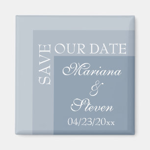 Dusty Blue Simple Modern Chic Script Wedding Magne Magnet