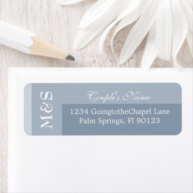 Dusty Blue Simple Moderne Étiquette de script chic (En situation)