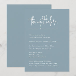 Dusty Blue Simple Rehearsal Dinner Invitation