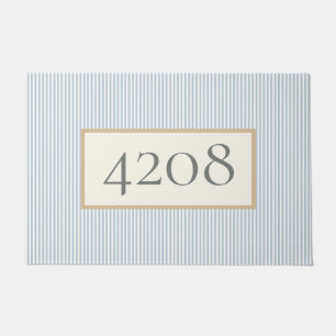 Dusty Blue Simple Stripes Classic Doormat