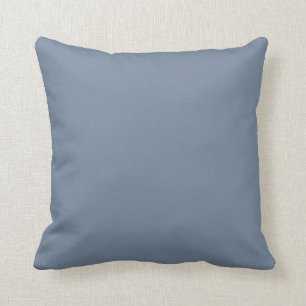 Dusty Blue Slate Grey Grey Solid Colour Background Throw Pillow