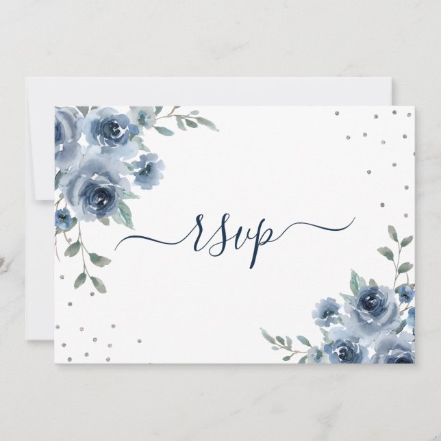 Dusty Blue Slate Invitation (Front)