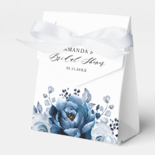 Dusty Blue Slate Navy Botanica Bridal Shower       Favor Box