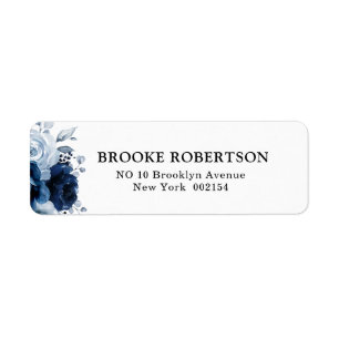 Dusty Blue Slate Navy Floral Botanal Mariage