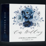 Dusty Blue Slate Navy Floral Botanical Wedding Binder<br><div class="desc">Elegant Dusty blue / Navy theme wedding photo binder featuring elegant bouquet of Dusty blue,  Navy,  slate rose flowers buds and blue eucalyptus leaves. Please contact me for any help in customization or if you need any other product with this design.</div>