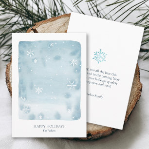 Dusty Blue Snowflake Holiday Card