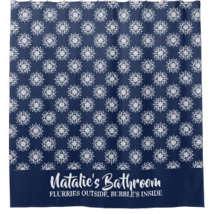 Dusty Blue Snowflake Monogram Bathroom
