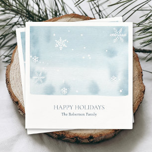 Dusty Blue Snowflake Paper Napkin