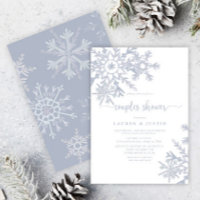 Dusty Blue Snowflake Winter Couples Bridal Shower