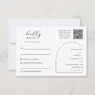 Dusty Blue Soft RSVP Wedding Insert Postcard