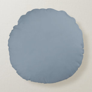 Dusty Blue Solid Color Round Pillow