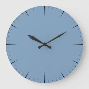 Dusty Blue solid colour  Large Clock