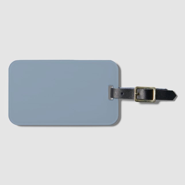 Dusty Blue Solid Colour Luggage Tag (Front Horizontal)
