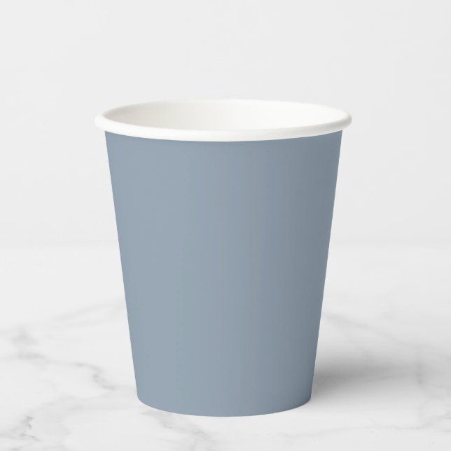Dusty Blue Solid Colour Paper Cups (Front)