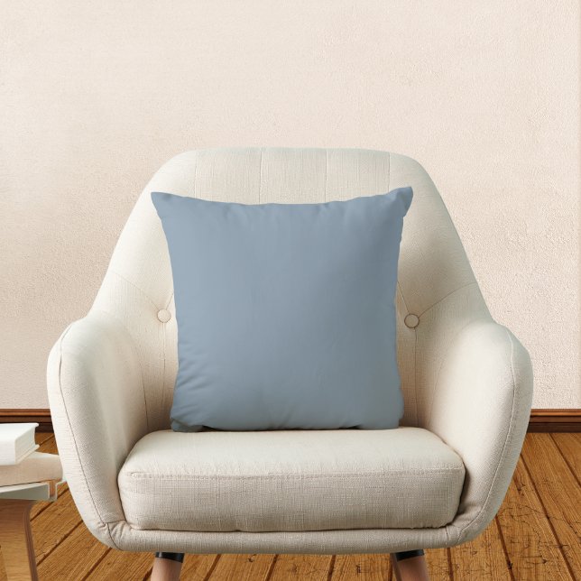 Dusty Blue Solid Colour Throw Pillow (Creator Uploaded)