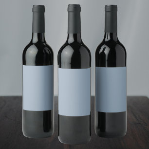 Dusty Blue Solid Colour Wine Label