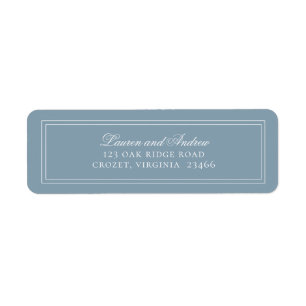 Dusty Blue Solid Modern Minimalist Adresse de reto