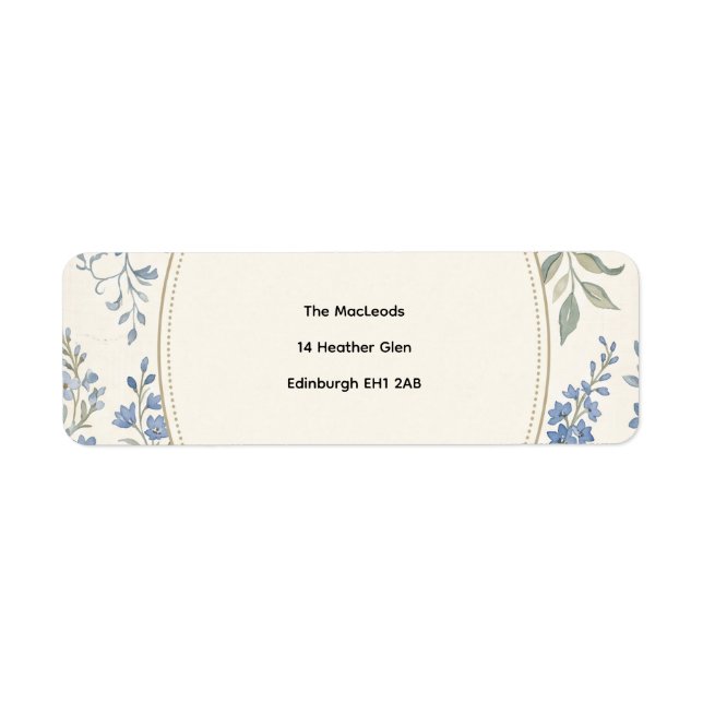 Dusty Blue Sprig Return Address (Front)