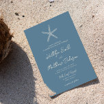 Dusty Blue Starfish Beach Destination Wedding Invitation<br><div class="desc">Dusty Blue Modern Starfish Shell Beach Ocean Destination Wedding Invitation Card. Celebrate your special day with this elegant and beautiful wedding invitation card to beautify your special occasion. All the texts are pre-arranged for you to personalize easily and quickly with your own details. If you need further customization or matching...</div>
