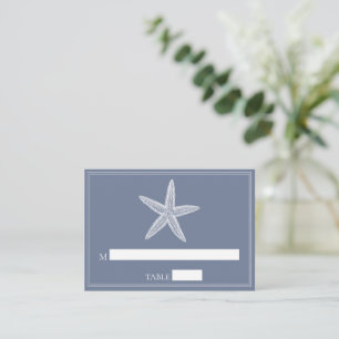 Dusty Blue Starfish Wedding Place Cards