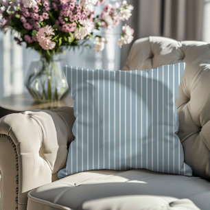 Dusty Blue Stripe Throw Pillow