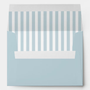 Dusty Blue Stripes Élégant Baby shower Enveloppe