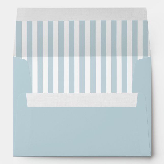 Dusty Blue Stripes Élégant Baby shower Enveloppe (Dos (Bas))