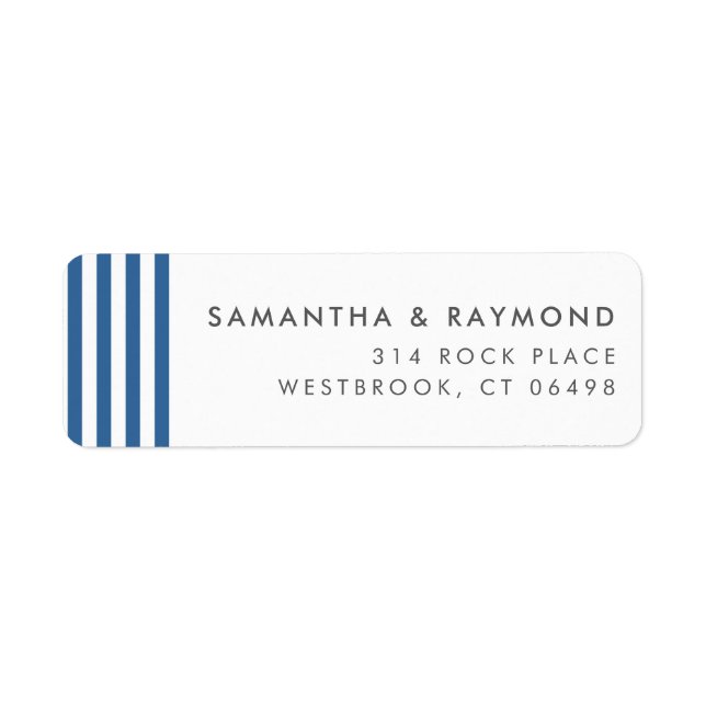 Dusty Blue Stripes Nautical Return Address (Front)