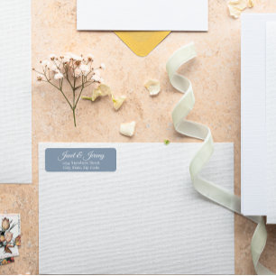 Dusty Blue Stylized Names Wedding Address