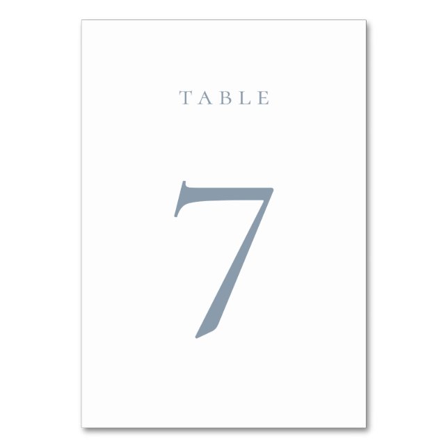 Dusty Blue Table Number Card (Front)