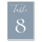 Dusty Blue Table Number Card