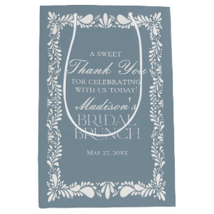 Dusty Blue Talavera Fiesta Bridal Brunch Favours Medium Gift Bag