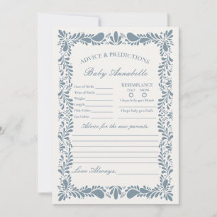 Dusty Blue Talavera Tile Advice for Baby Card