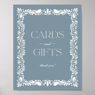 Dusty Blue Talavera Tile Cards and Gifts Sign
