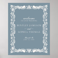 Dusty Blue Talavera Tile Fiesta Wedding Welcome