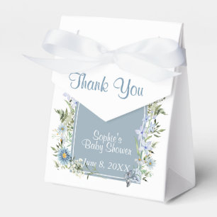 Dusty Blue Tea Party Baby In Bloom Baby Shower  Favor Box