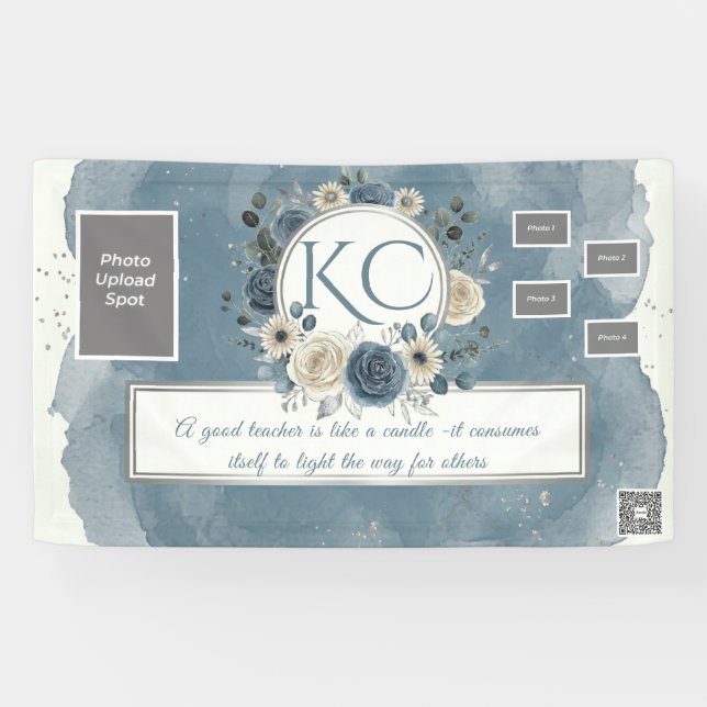 Dusty Blue Teacher Appreciation Photo Banner (Horizontal)