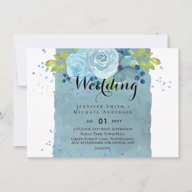 Dusty Blue Teal Wedding Trending Budget (Front)