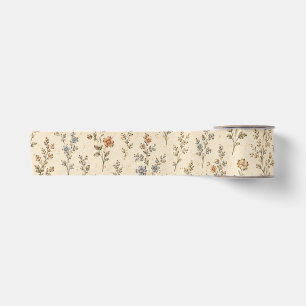 Dusty Blue Terracotta Ditsy Floral Satin Ribbon