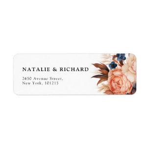 Dusty blue & Terracotta floral watercolor wedding