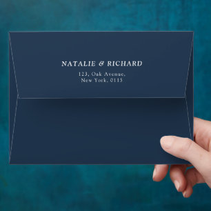 Dusty blue & Terracotta floral watercolor wedding Envelope