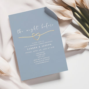 Dusty Blue The Night Before Rehearsal Dinner Invitation