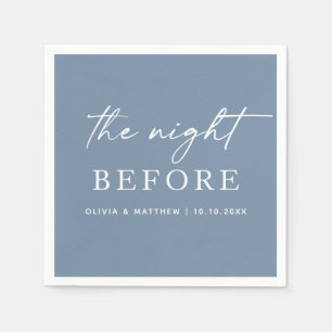 Dusty Blue The Night Before Rehearsal Dinner Napkin