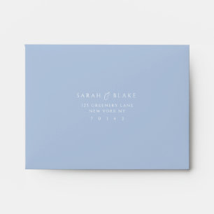 Dusty Blue Toile Self Addressed Reply Envelope