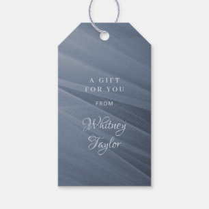 Dusty Blue Tulle Texture Gift Tags