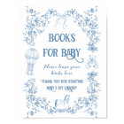 Dusty Blue Vintage Floral Baby Shower Book
