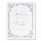 Dusty Blue Vintage Frame Elegant Bridal Shower