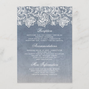 Dusty Blue Vintage Wedding Information Guest Enclosure Card